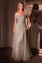 Beaded Off Shoulder A-line Gown by Ladivine CD0238