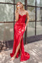 Ladivine CD2408 Beaded Satin Strapless Gown with Slit