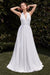 Ladivine CD372W Satin White Halter A-line Gown with Sweep Train