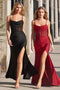 Ladivine CD380 Heat Stone Sheer Corset Slit Gown