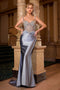 Ladivine CD757 Beaded Satin Sleeveless Gown