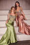 Ladivine CD757 Beaded Satin Sleeveless Gown