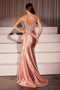 Ladivine CD757 Beaded Satin Sleeveless Gown