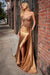 Ladivine CD773 Beaded Satin Strapless Gown with Slit