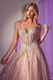 Ladivine CD786 Sleeveless Beaded A-line Gown