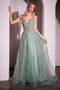 Ladivine CD786 Sleeveless Beaded A-line Gown