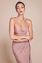 Ladivine CD791 Satin Fitted Strapless Gown with Pointed V-Neck