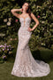 Ladivine CD793W Strapless Fitted Bridal Gown with Appliqué