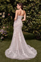 Ladivine CD793W Strapless Fitted Bridal Gown with Appliqué