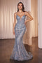 Ladivine CD795 Fitted Appliqué Sleeveless Gown