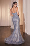 Ladivine CD795 Fitted Appliqué Sleeveless Gown