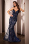 Ladivine CD795 Fitted Appliqué Sleeveless Gown