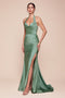 Ladivine CD796C Plus Size Satin Fitted Halter Gown