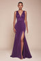 Fitted Sleeveless Slit Gown by Ladivine CH395