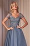 Applique Short Sleeve Tulle Gown by Ladivine CM360