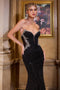 Ladivine CM365 Beaded Jersey Strapless Gown