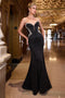 Ladivine CM365 Beaded Jersey Strapless Gown