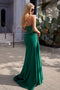 Ladivine CM369 Appliqué Taffeta Strapless Gown with Slit