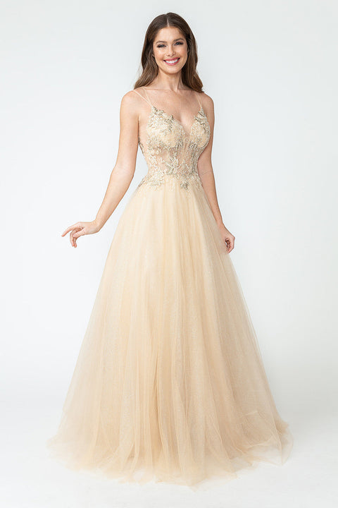 Sequin Long Beaded Formal Prom Dress Lenovia 8182
