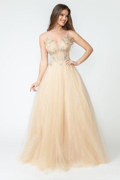 Sequin Long Beaded Formal Prom Dress Lenovia 8182