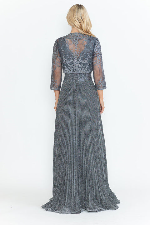 Pleated Long Formal Mother of the Bride Dress Lenovia 8341