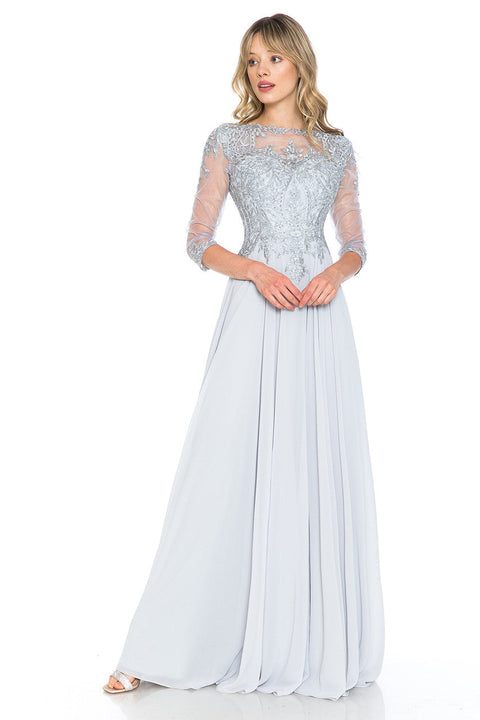 Long Formal Mother of the Bride Beaded Dress Lenovia 8171