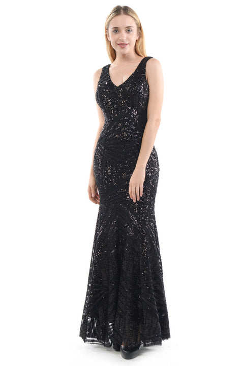 Long Mermaid Formal Sequin Dress Lenovia 5150