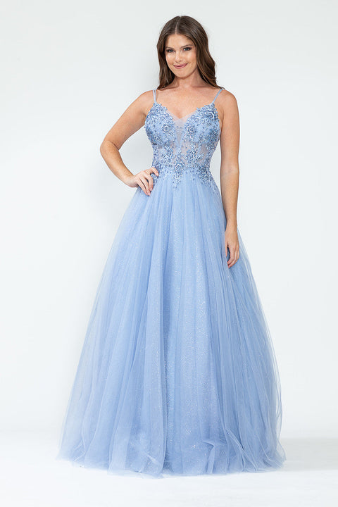 Sequin Long Beaded Formal Prom Dress Lenovia 8182