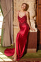 Nox Anabel E1488 Elegant Appliqué Satin Gown with Slit