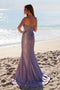 Nox Anabel E1527 Strapless Satin Gown with Appliques and Slit