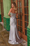 Nox Anabel E1527 Strapless Satin Gown with Appliques and Slit