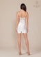 White Sleeveless Short Dress with Beaded Details by Nox Anabel E912W