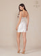 White Sleeveless Short Dress with Beaded Details by Nox Anabel E912W