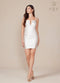 White Sleeveless Short Dress with Beaded Details by Nox Anabel E912W