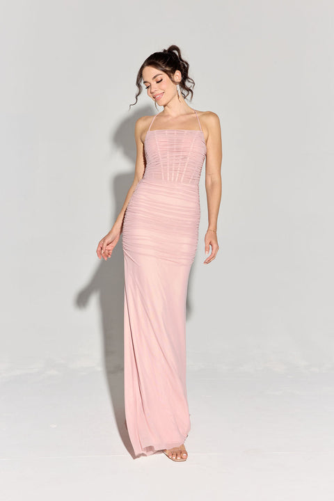 Eureka EK177 jersey fitted sleeveless gown — BLUSH 2