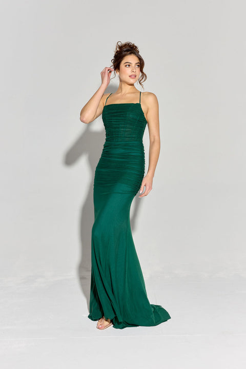 Eureka EK177 jersey fitted sleeveless gown — HUNTERGREEN 5