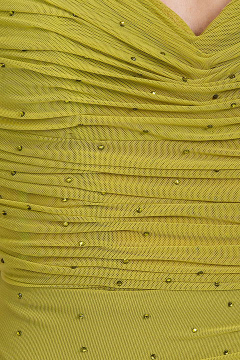 Eureka EK187B beaded jersey sleeveless slit gown — WASABI 7