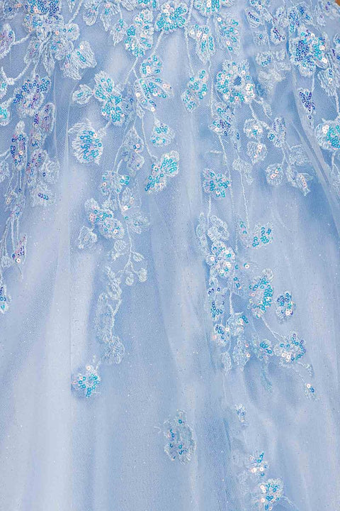 Eureka EK197 applique sleeveless a-line gown — BAHAMABLUE 7