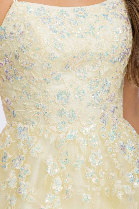 Eureka EK197 applique sleeveless a-line gown — SOFTYELLOW 2