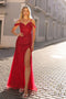 Nox Anabel Cold Shoulder Gown with Fitted Sequin and Slit F1469