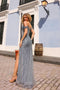 Nox Anabel Cold Shoulder Gown with Fitted Sequin and Slit F1469