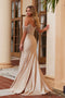 Nox Anabel F1568 Off-Shoulder Satin Gown with Beaded Fringe