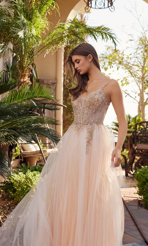 Nox Anabel F1726 Long Prom Gown with Elegant Silhouette