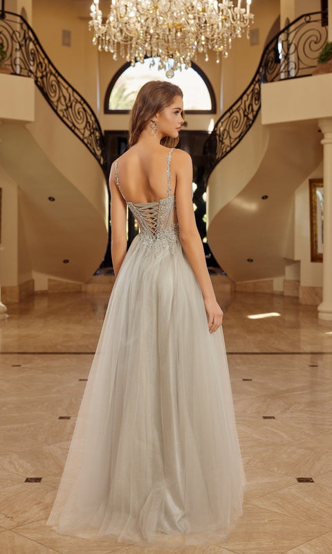 Nox Anabel F1726 Long Prom Gown with Elegant Silhouette
