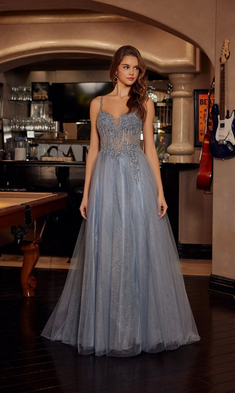 Nox Anabel F1726 Long Prom Gown with Elegant Silhouette