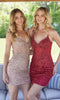 Strapless Short Glitter Homecoming Dress: Nox Anabel F955