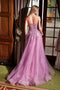 Nox Anabel G1371 Glitter Strapless A-Line Gown with Slit