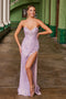 Nox Anabel G1652 Strapless Sequin Fitted Gown with Side Slit