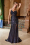 Nox Anabel G1655 Sleeveless Sequin Applique Fitted Gown with Side Slit