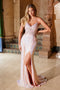 Nox Anabel G1655 Sleeveless Sequin Applique Fitted Gown with Side Slit